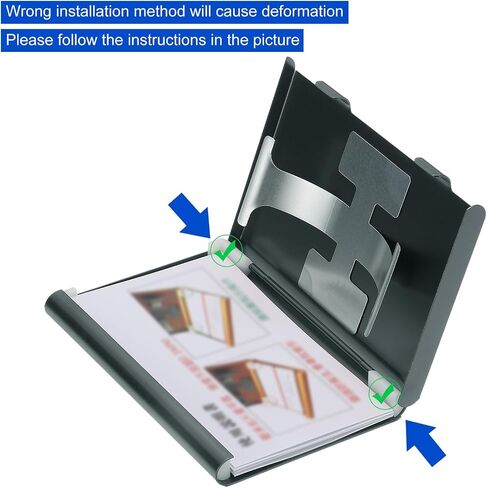 PATIKIL 1 Pcs Business Card Holder, Thumb Drive Business Card Holder Portable Business Card Holders Alloy Slide Out Card Case for Business Meeting, Black in Kuwait
