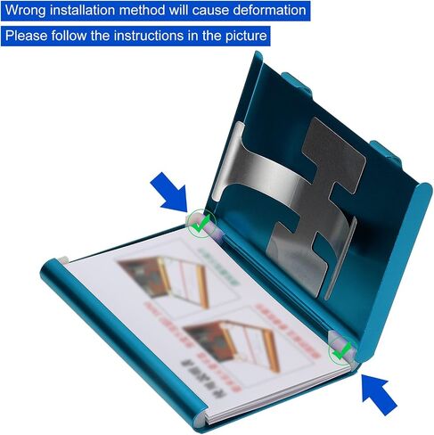 PATIKIL 1 Pcs Business Card Holder, Thumb Drive Business Card Holder Portable Business Card Holders Alloy Slide Out Card Case for Business Meeting, Black in Kuwait