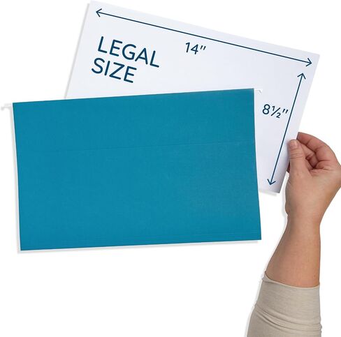 25 Blue Summit Supplies Yellow Legal Size Hanging File Folders - Durable 11pt Paper, Hanging Legal File Folders Yellow with Plastic Tabs and Inserts, Legal Size Filing, Hanging Legal Size File Folders in Saudi Arabia