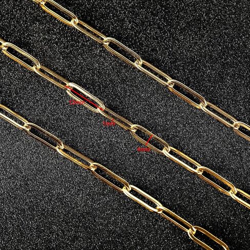 Jabogrii 32.8 Feet Gold Plated Chain Link Thin Stainless Steel Chain Spool Bulk Necklace with Lobster Clasp and Jump Rings for Jewelry Making DIY Bracelet Anklet in Saudi Arabia