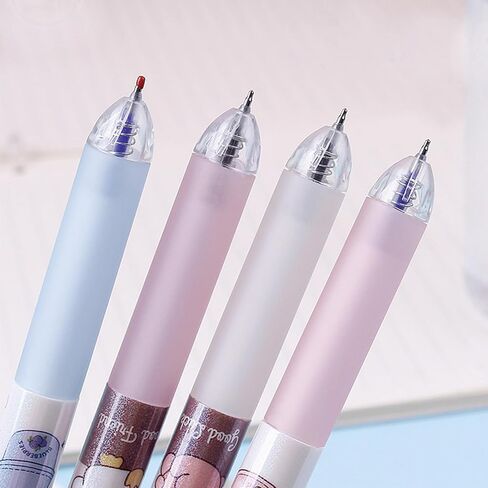 4 Pcs Erasable Gel Pens Cartoon Retractable Erasable Pens Cute Animal Erasable Pens 0.5mm Black Ink Writing Pen Office School Pens Women Girls Boys Pens (Animal-Black Ink) in Kuwait