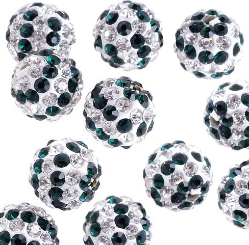 Rubyca USA Flag Czech Crystal Round Disco Clay Beads Fit Shamballa Jewelry (100pcs ، 10mm) in Kuwait