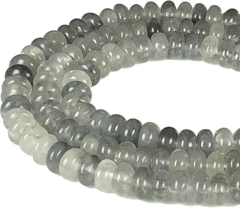 ABCGEMS Mexican Blue Angel Hemimorphite Beads- Rarest Color (Grade AAA - Uniform Color- Excellent Clarity & Luster) Crystal Energy DIY Jewelry Making Smooth Rondelle 8mm in Kuwait