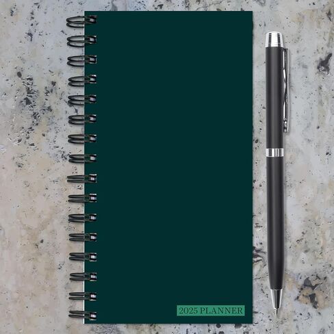 TF PUBLISHING 2025 Deep Jade Small Weekly Monthly Planner - 2-Page Large Calendar Grid and Lined Notes Section in Back - 12 Month Monthly Day Planner for Purse - 3.5" x 6.5" in Saudi Arabia