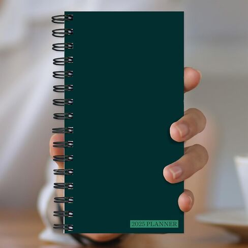 TF PUBLISHING 2025 Deep Jade Small Weekly Monthly Planner - 2-Page Large Calendar Grid and Lined Notes Section in Back - 12 Month Monthly Day Planner for Purse - 3.5" x 6.5" in Saudi Arabia