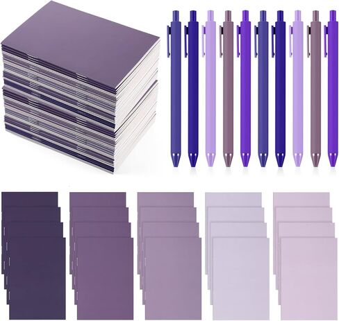 Eaasty 20 Set Mini Notebooks with Ballpoint Pens Bulk Back to School Gift Small Pocket Notepads Gradual Color Composition Journals and Pens for School Supplies Writing Notebooks(Morandi Series Color) in Saudi Arabia