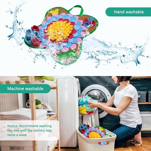 ORIA Snuffle Mat for Dogs, Interactive Sniff Mat, Dog Foraging Mat for Slow Eating, Encourages Natural Foraging Skills, Keep Busy, Dog Puzzle Toys for Large Medium Small Breed, 20''x20'' in Saudi Arabia