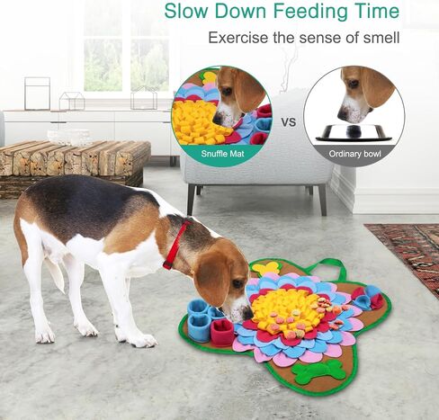 ORIA Snuffle Mat for Dogs, Interactive Sniff Mat, Dog Foraging Mat for Slow Eating, Encourages Natural Foraging Skills, Keep Busy, Dog Puzzle Toys for Large Medium Small Breed, 20''x20'' in Saudi Arabia