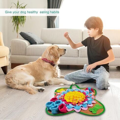 ORIA Snuffle Mat for Dogs, Interactive Sniff Mat, Dog Foraging Mat for Slow Eating, Encourages Natural Foraging Skills, Keep Busy, Dog Puzzle Toys for Large Medium Small Breed, 20''x20'' in Saudi Arabia