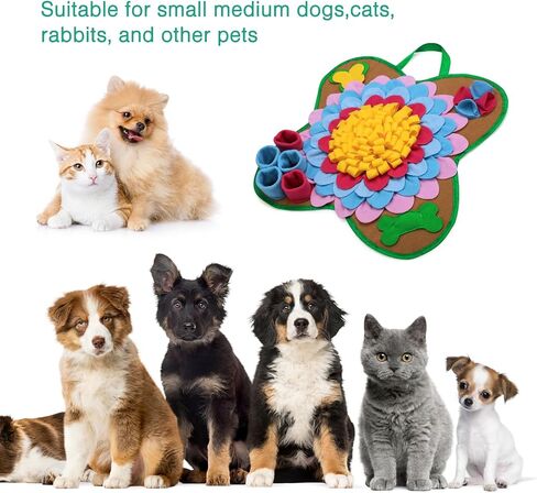 ORIA Snuffle Mat for Dogs, Interactive Sniff Mat, Dog Foraging Mat for Slow Eating, Encourages Natural Foraging Skills, Keep Busy, Dog Puzzle Toys for Large Medium Small Breed, 20''x20'' in Saudi Arabia