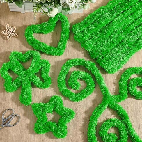 Teenyyou 24 Pcs 30mm x 39.37 Inch Extra Thick Jumbo Pipe Cleaners Bulk Giant Fur Fluffy Pipe Cleaners Chenille Stems Craft Supplies for St. Patrick Easter Gifts DIY Project(Dark Green) in Kuwait