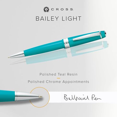 Cross Bailey Light Polished Resin Refillable Ballpoint Pen, Medium Ballpen, Includes Premium Gift Box - Teal in Saudi Arabia