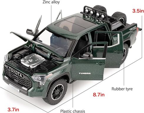 1:24 Tundra Off-Road Pickup Car Model, Pull Back Diecast Truck Toy with Sounds＆Lights for Kids Boys Girls and Adults, Gift Red in Saudi Arabia