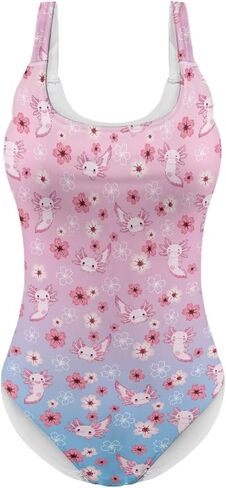 Monokini for Women Sexy Scoop Neck Bathing Suits One Piece High Waisted Swimsuits for Swimming Spa in Kuwait