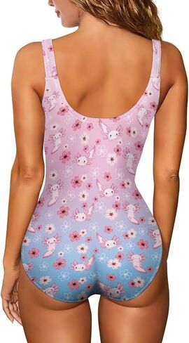 Monokini for Women Sexy Scoop Neck Bathing Suits One Piece High Waisted Swimsuits for Swimming Spa in Kuwait