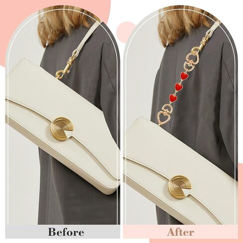 Purse Strap Extender Bag Extender Chain Purse Straps Replacement Chain for Handbags Shoulder Bag Charms Accessories (Red Heart, Cherry, Strawberry) 3Pcs in Saudi Arabia