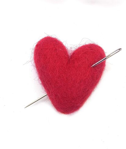 Glaciart One White Felted Hearts - 1.5" (10 Pcs) - Needle Felting - Needle Felting & Essential Oils Ready - Handmade in Nepal Using 100% Natural New Zealand Wool, for Art Projects & Valentines Decor in Kuwait