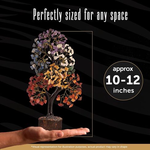 FASHIONZAADI Gemstone Tree - 7 Chakra, Natural Crystal Sculpture - Home Decor, Spiritual Gifts, Feng Shui in Kuwait