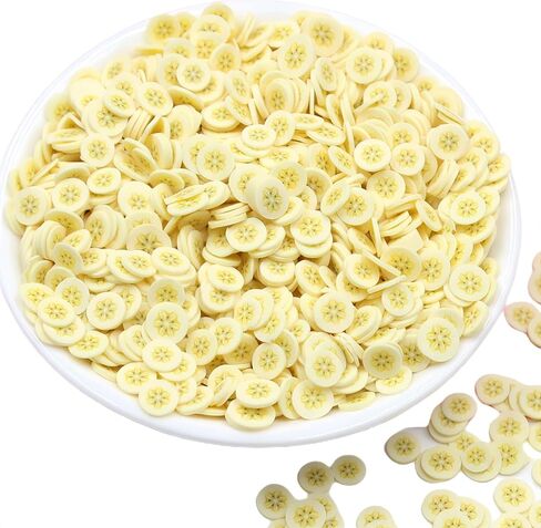 200g Tiny Fruit Slices Charms Cute Set for Resin Polymer Clay Slime Making 3D Fimo Fruits Sticker Bulk for DIY Crafts Nail Art Lip Gloss Supplies Cellphone Decoration Accessories (Banana) in Kuwait