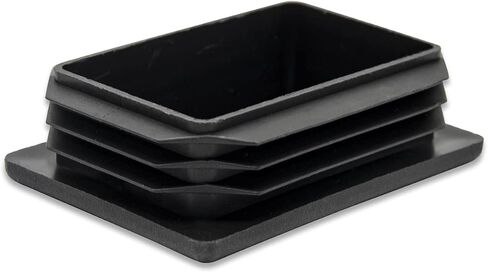 Flyshop 4 Pack Rectangle Plastic Tube Chair Glide Insert Finishing Plug Black Tubing End Cap 75 x 150 mm, 3" x 6" in Saudi Arabia
