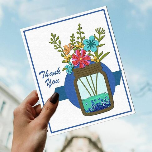 Jar Wildflowers Cutting Dies Card Making Die Stencil Metal Flower Vases Die Cuts Card Scrapbooking Embossing Template Dies for Greeting Cards Craft Paper Album Invitation Decor in Kuwait