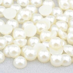100PCS 18mm Large Flat Back Half Pearls, White Big Flatback Round Half Pearls Beads for Crafts, Half Flat Back Pearls for Craft DIY Project, Shoes Wedding Art Decorations