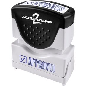 Accu-Stamp2® Pre-Inked Message Stamp, Approved, 1/2" x 1 5/8", Blue