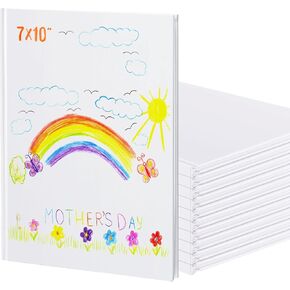 Henoyso 20 Pcs Hardcover Blank Book for Kids to Write Stories 7 x 10 Inch White Blank Books Craft 40 Pages Sketchbook for Student Classroom School