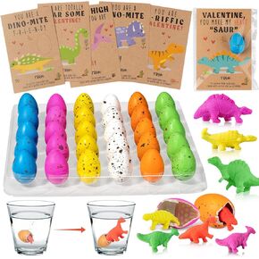 Valentines Day Gifts for Kids, 30Pcs Hatching Dinosaur Eggs Cards Bulk, Novelty Dino Toys Valentine Exchange Gift for Boys Girls Toddler School Class Classroom Party Favors