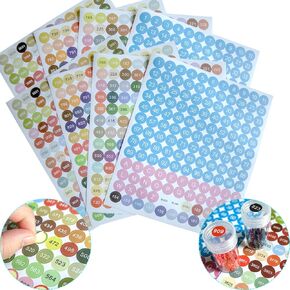 8Sheets Color Number Stickers，447 Colorful Diamond Painting Number Label Stickers for Diamond Painting Storage Organizer, Diamond Painting Labels Color Chart,DIY Accessories(Round)