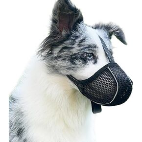 Large Dog Muzzle, Muzzle for Large Dogs to Prevent Eating/Chewing/Biting, Breathable Reflective Adjustable Medium Dog Accessories Dog Muzzle (Black, L)