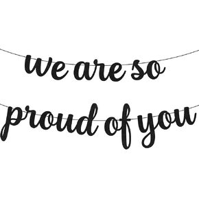 KatchOn, Felt We are So Proud of You Banner - 8 Feet, No DIY | Congratulations Banner 2025, Blue Graduation Decorations Class of 2025 | We are So Proud of You Sign for Air Force Decorations for Party