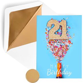GIFTING GIGGLES 21st Birthday Card - For Women or Men - 3D Pop Up 21 year old card | Happy Twentyfirst Bday, Twenty | Comes with Envelope and seal