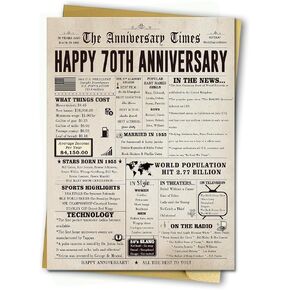 Big 10th Anniversary Card for Him Her, Retro 10 Year Anniversary Card Gift for Couple, Sweet 10 Wedding Anniversary Cards for Wife Husband, Best Decennial Gifts Idea for Parents