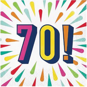 70th Birthday Burst Luncheon Napkins 16 Pieces