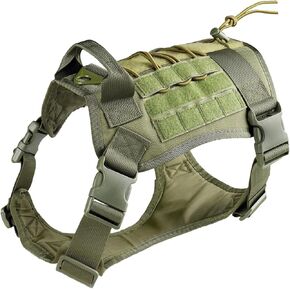 Tactical Dog Harness，Working Dog Vest with Handle, No Pull Adjustable Harness Training ，Tactical Dog Vest for Small Medium Large Dogs(Black,M)