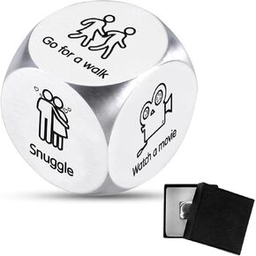 Valentines Gifts for Her Him Date Night Dice Gifts for Him Birthday Gifts for Boyfriend Girlfriend Wife Husband Couples Games Couple Dice Steel Gifts for 11th Anniversary Married Couple Gifts