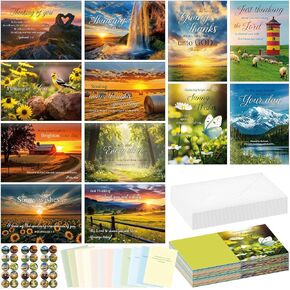 24 Pack Religious Thinking of You Cards Bulk Thinking of You Cards Religious with Envelopes Christian Greeting Cards Thinking of You Cards with Scripture Encouragement 4.5 x 6.2 Inch