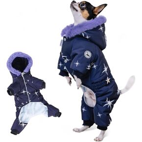 Dog Winter Jacket, Waterproof Full Body Dog Coat, Snow Jacket for Dogs, Dog Snowsuit, Winter Coat for Dogs - Perfect for Cold Weather (M:Chest 14.96'', Length: 11.02'')