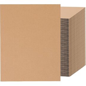 KINJOEK 80 PCS Corrugated Cardboard Sheets, 8.5 x 11 Inch 3mm Thick Flat Cardboard Board, Yellow Packaging Insert Pads for Packing, Mailing, DIY Crafts