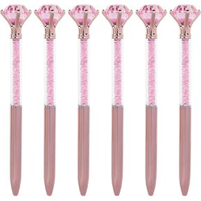 Big Crystal Diamond Pens, Bling Metal Ballpoint Pen, with Black Ink, Gift Pens for Christmas Wedding Birthday (Rose Pink)