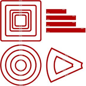 Sintuff 15 Pcs Spell AOE Damage Template Translucent Acrylic Area of Effect Spell Set Include 5 Cube 4 Circle 2 Cone 4 Line Templates for Gifts Tabletop RPG Gaming Accessories(Red)