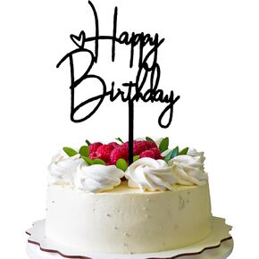 Happy Birthday Cake Topper for Women Men Acrylic Birthday Cupcake toppers Cake Decorations Birthday Party Supplies