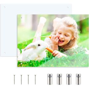 Sublimation Glass Photo Blanks 7.87"x 11.8" Wall Mount Tempered Glass Sublimation Blanks Sublimation Photo Sign Blank for DIY Printing, Wall Decor, Room Decor