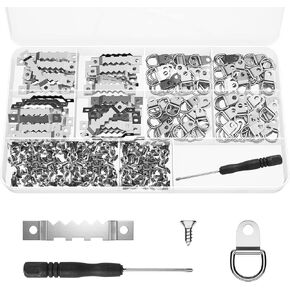 251 PCS مجموعة شماعات الصور مع شماعات صور Sawtooth الصغيرة وشماعات صورة D حلقة ، تشمل البراغي (Sawtooth & D حلقة الذهب)