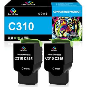 LeciRoba Black C310 C315 Toner Cartridge Replacement for Xerox C310 C315 C310 C310DNI C310DNIM C315DNI Printer Toner Cartridge (2-Pack, 006R04356 006R04364)