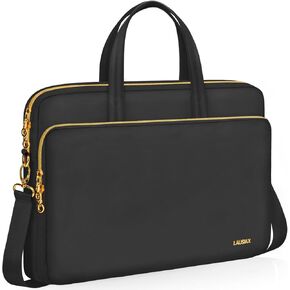 Laptop Bag Case 15.6 16 inch for Women Men Laptop Sleeve Briefcase Compatible with HP Envy Pavilion, Dell XPS Inspiron, ASUS VivoBook, Acer, Surface, Messenger Shoulder Bag with Handle, Black