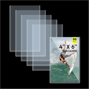 4x6 Hard Sleeve Toploaders - Ultra Durable Card Protectors for Trading Cards, Photos & Collectibles - Crystal Clear PVC, Archival-Safe, Fits 4x6 Inch Sheet (50 Pack)