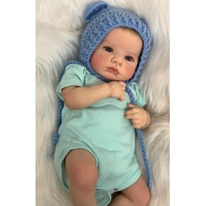 20 Inch Newborn Baby Doll Open Eyes Reborn Baby Realistic Soft Silicone Lifelike Vinyl Reborn Boy Doll Soft Cloth Body for Newborn Babies Playmates
