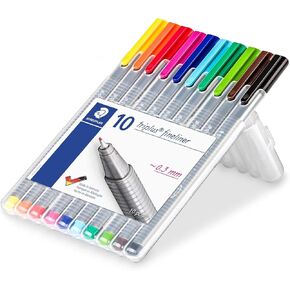 STAEDTLER gel Triplus Fineliner 0.3 mm Porous Point Pen 334 - SB10, 10 pack